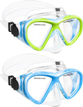 Kids Swim Goggles Snorkel Diving Mask for Boys Girls Ages 5-15, Anti-Fog Swimming Goggles with Nose Cover