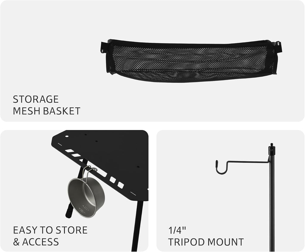 Naturehike Tactical Camping Table - Adjustable Height, 5.7 lbs, Quick Setup