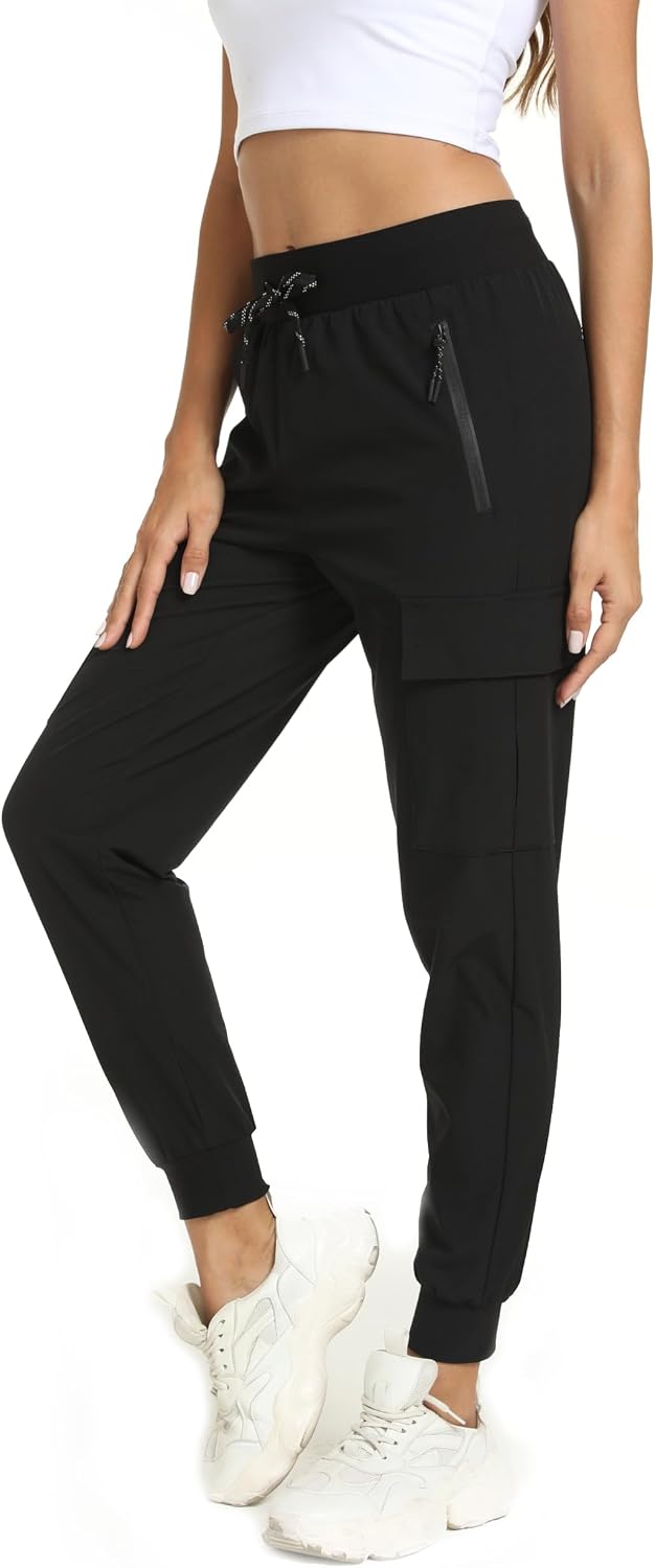 Womens Cargo Hiking Pants with 4 Pockets Lightweight Water Resistant