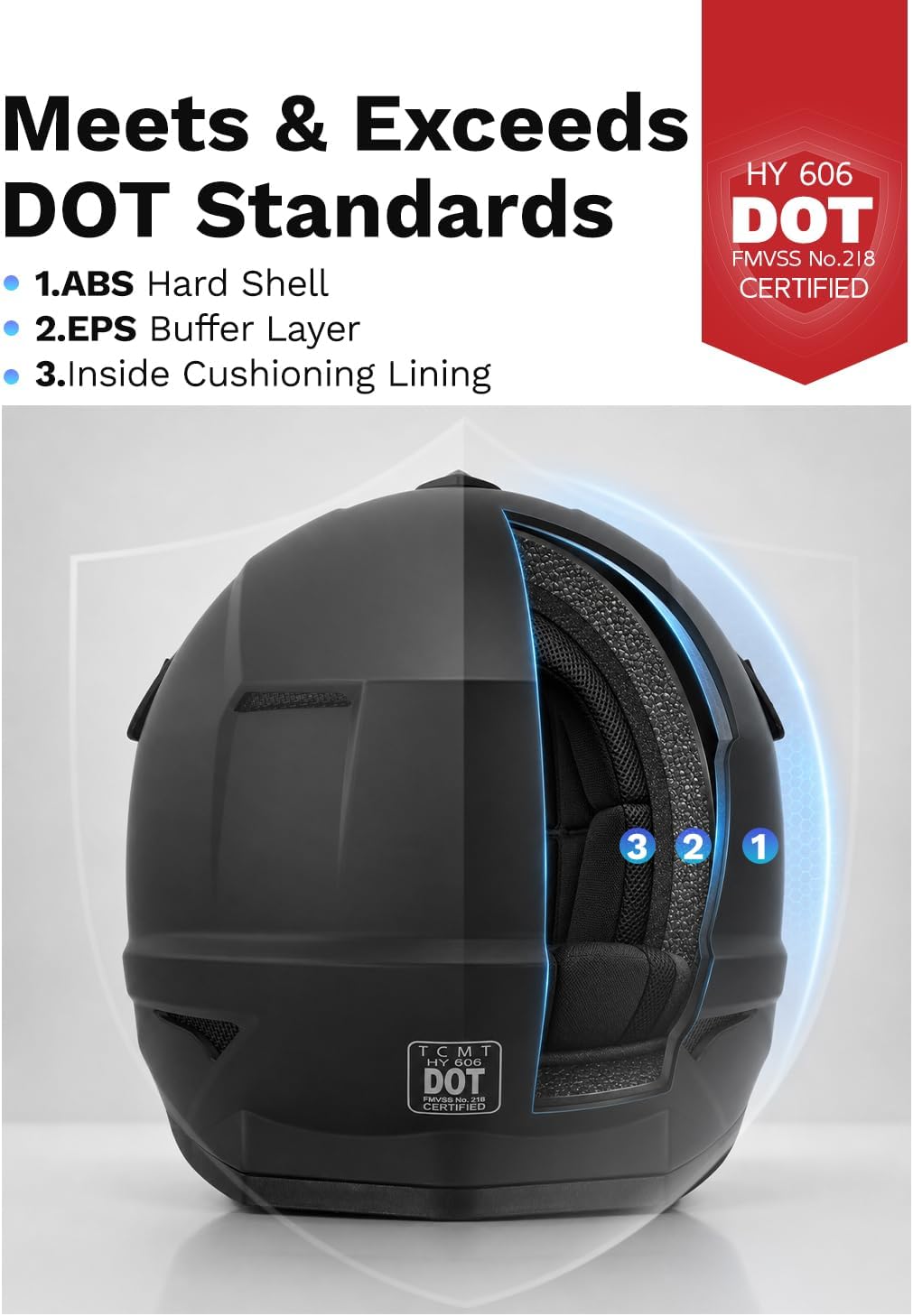 SLMOTO Toddler Full Face Helmet Matte Black Dirt Bike ATV DOT Approved