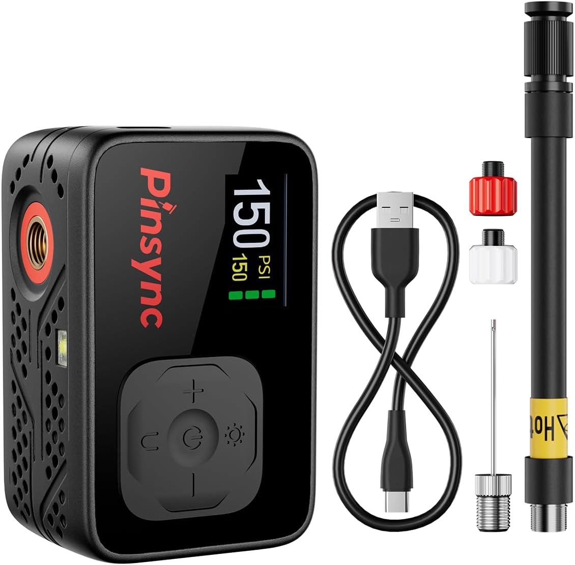 Mini Electric Bike Pump, 150PSI 17S Inflate, Auto Stop