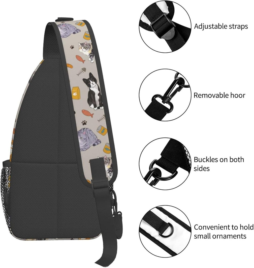 Sling Daypacks,adjustable Rope Crossbody One Shoulder Bag Travel Hiking Cycling for Men Women Gift…