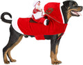 BWOGUE Santa Dog Costume, Dog Christmas Outfit, Santa Riding Pet Clothes, L
