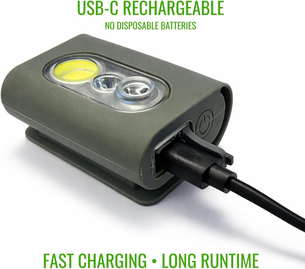 AVANTO TRI-O Clip-On Safety Light, Rechargeable USB-C 3-Beam XPG + COB + LED, Magnetic Mount, Ultra-Bright 500 Lumens for Running, Walking, Cycling & Outdoor Visibility
