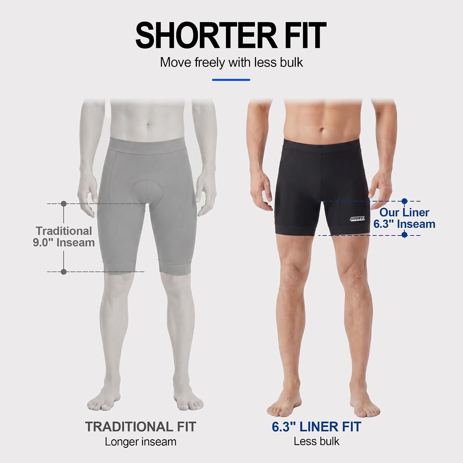 Souke Sports Men's 4D Padded Bike Shorts Cycling Underwear MTB Road Liner