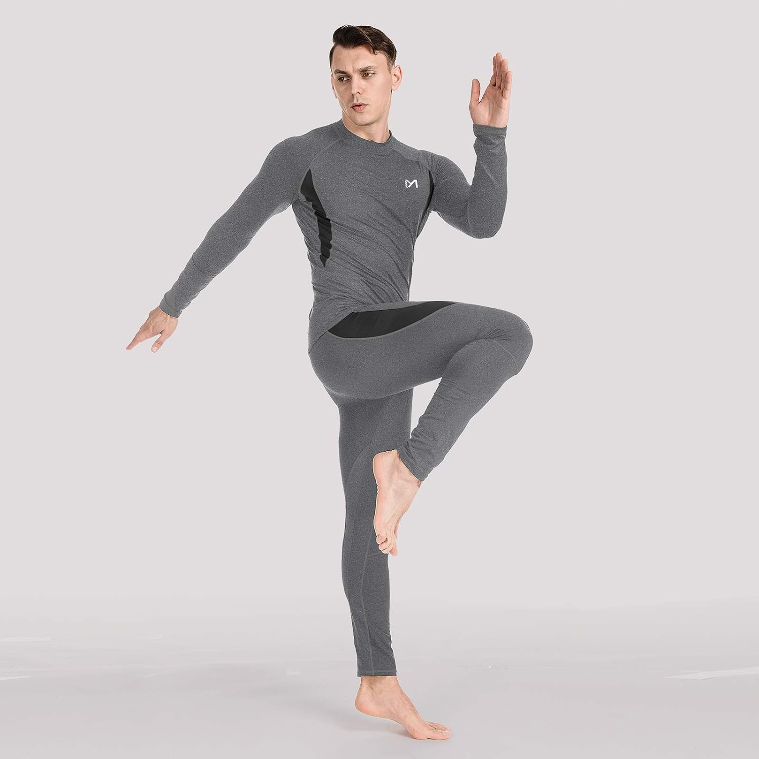 MEETYOO Thermal Underwear for Men, Winter Gear Long Johns Base Layer Top and Bottom Set for Skiing Running