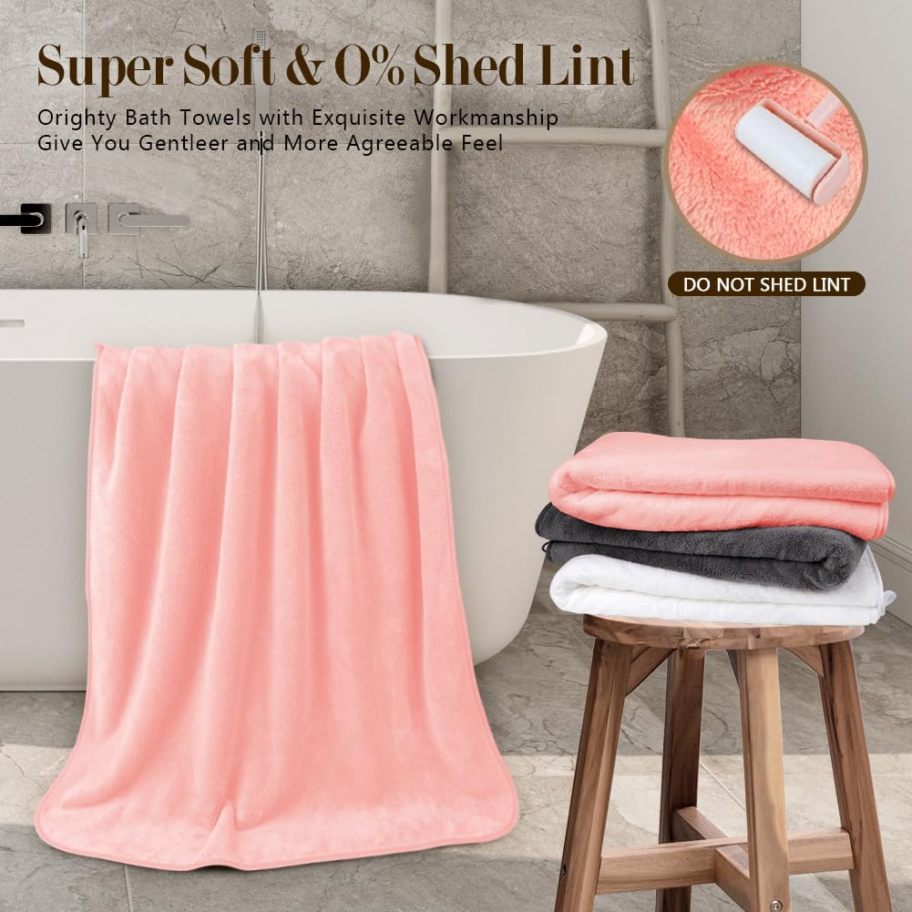 Orighty Bath Towels, Soft Feel Bath Towel, 2 Pack (27'' x 54'')