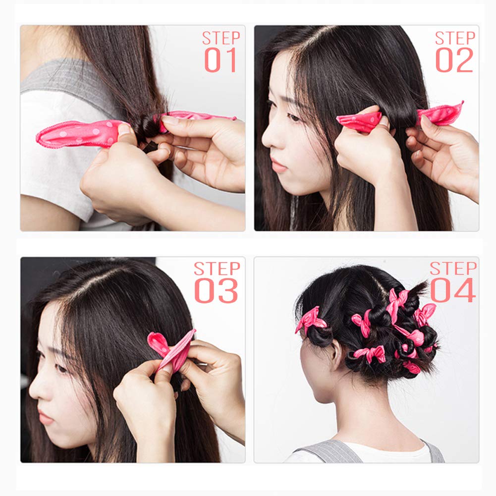 40 Soft Heatless Hair Curlers - Large Overnight Pillow Sponge Rollers for Curly Hairstyle