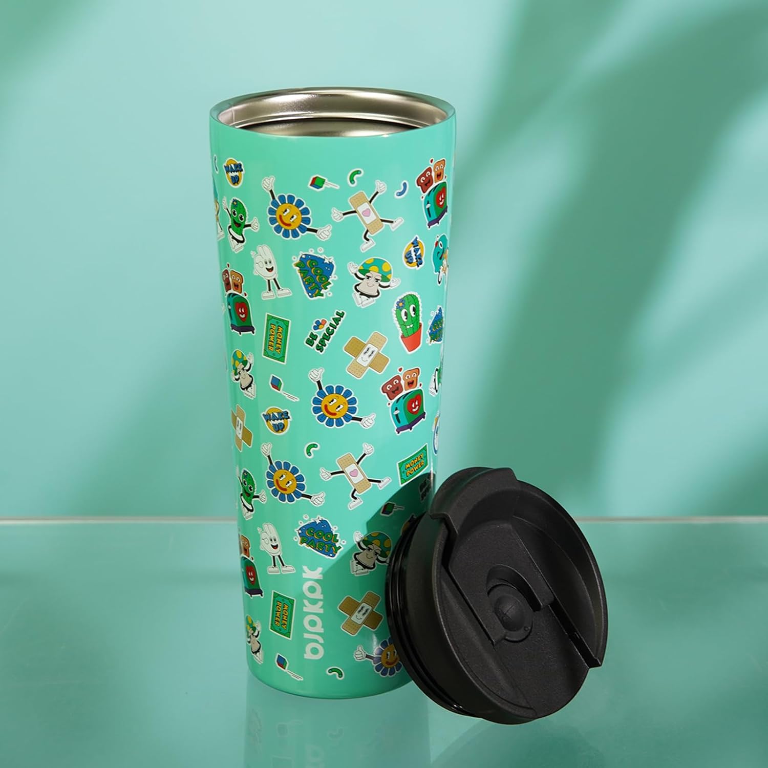 BJPKPK 30 oz Coffee Tumbler with Straw, Insulated Stainless Steel Cup