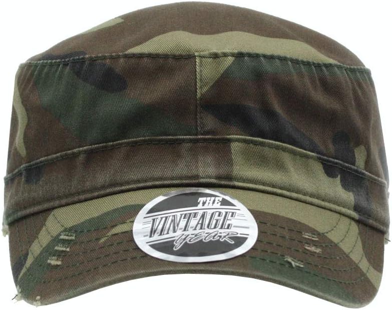 The Vintage Year Washed Cotton Distressed Cadet Hat - Tactical Military Baseball Cap for Men & Women, Outdoor Casual Wear