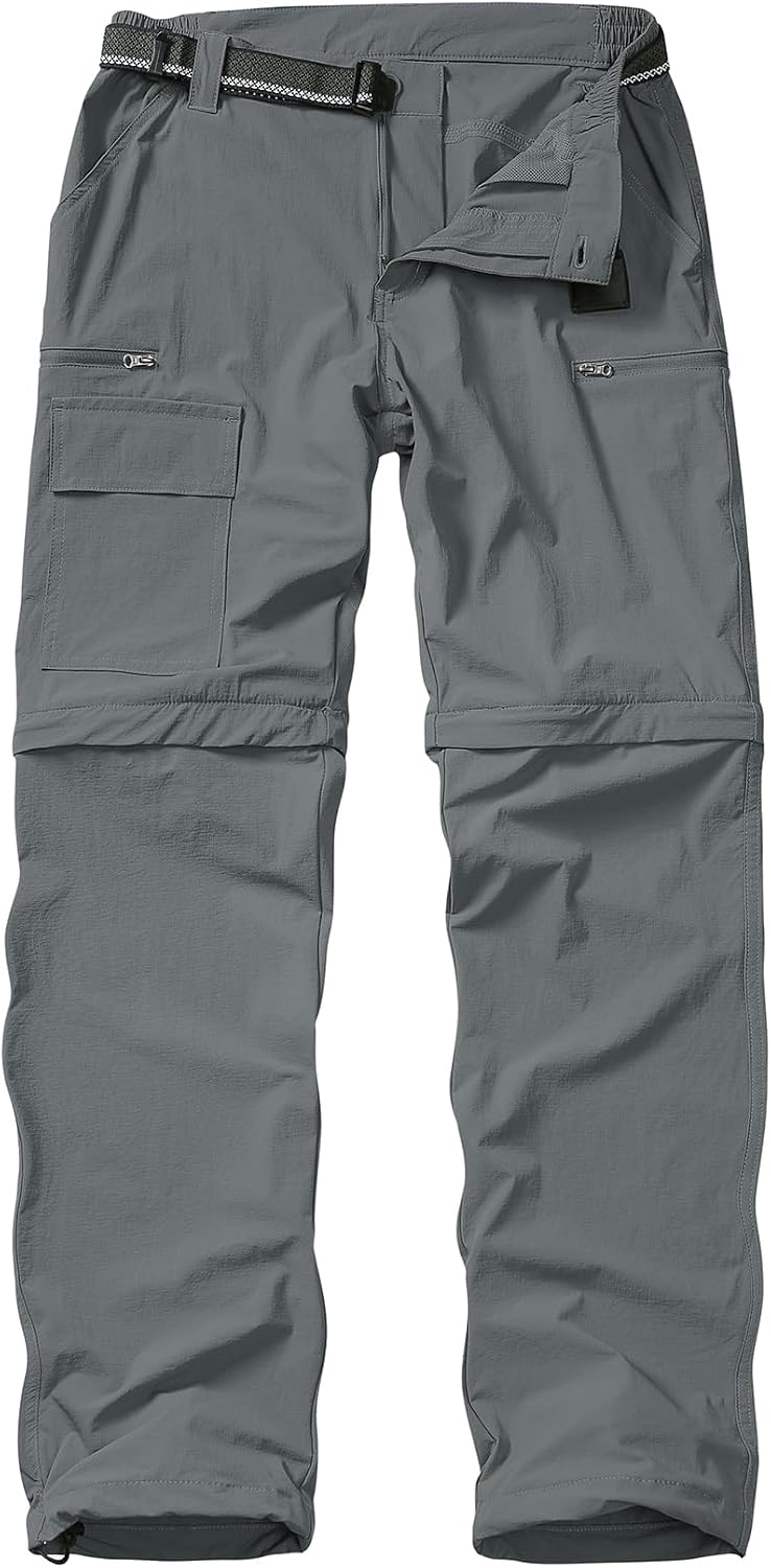 Mens Hiking Pants Cargo Safari Pants for Men Zip Off Outdoor Convertible