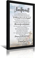 Footprints in the Sand Religious Canvas Wall Art Posters, Inspirational Beach Sunset Poem Print Poster (Black Framed 24x36inch, Footprints(6))