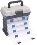 Fishing Tackle Box, 4 Layers Fishing Box, Tackle Boxes, Quick-Access Top Storage with Lid for Fishing Gear and Accessories,（Grey）by KUKLIPJIM