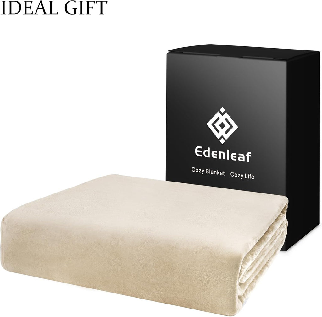 Edenleaf Big Oversized King Blanket, Extra Large Soft Blanket 120x120, California King Size for Whole Family, Bed, Sofa, Couch, Travel, Camping Khaki