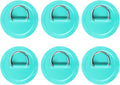 LOOEEL 6 Pack Stainless Steel D-Ring Circular Patch for PVC Inflatable Boat Kayak SUP Canoe Deck Surfboard Accessories,NO Glue Include.-Cyan