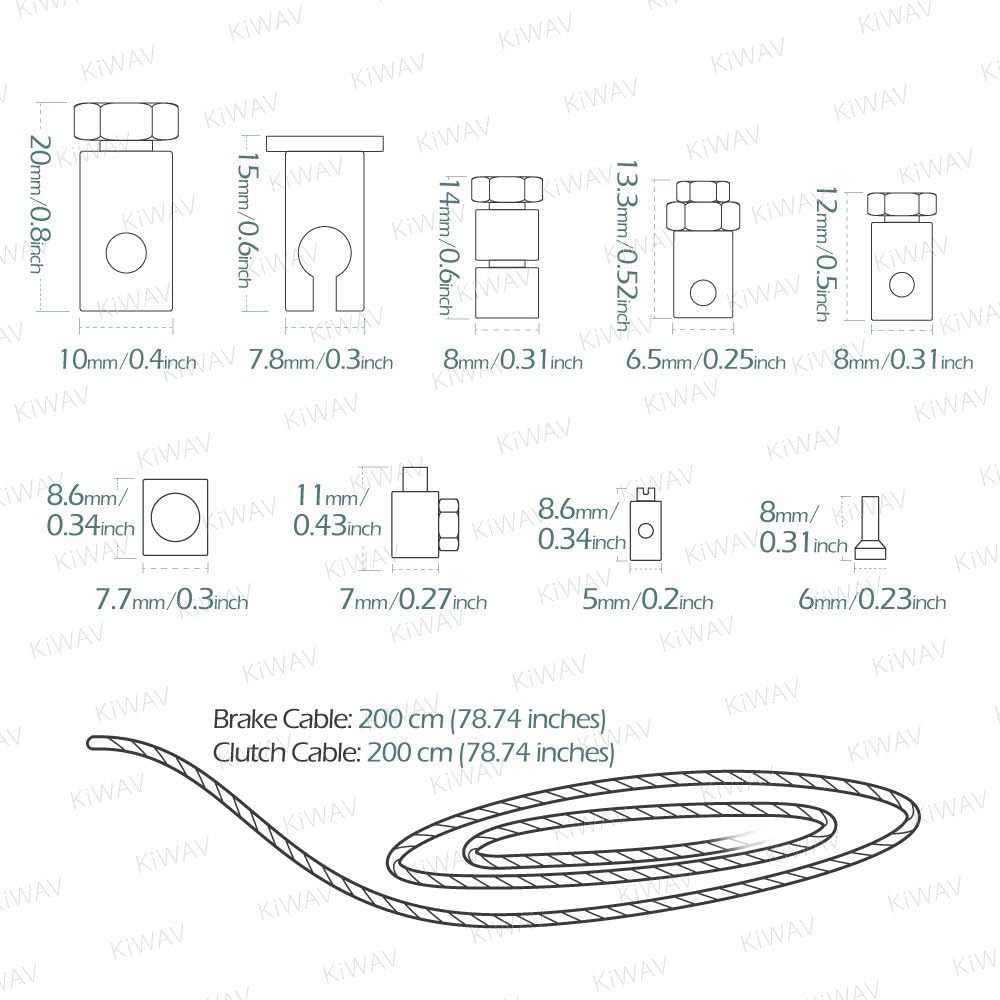 [KiWAV] Compatible/Replacement for Universal Motorcycle Emergency Throttle Cable Repair Kit, Honda, Yamaha, Kawasaki, Suzuki, Scooter, Motocross Models