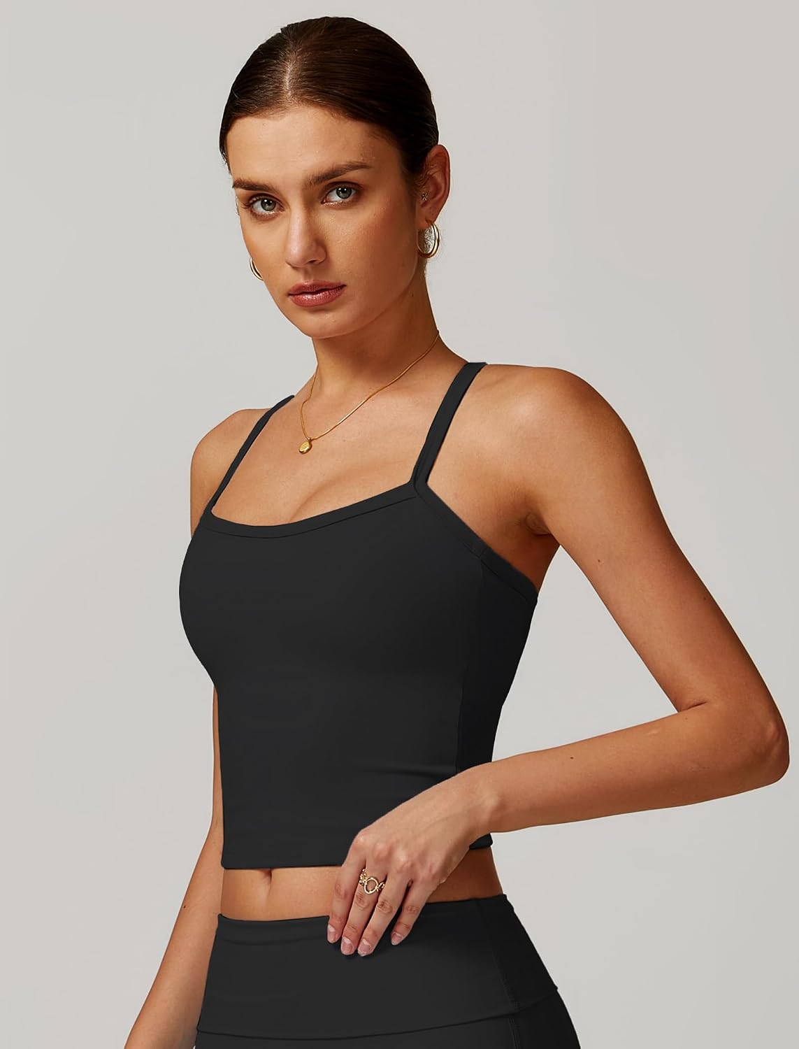 QBGJTD Workout Tank Tops Women Built in Bra Longline Sports Bras
