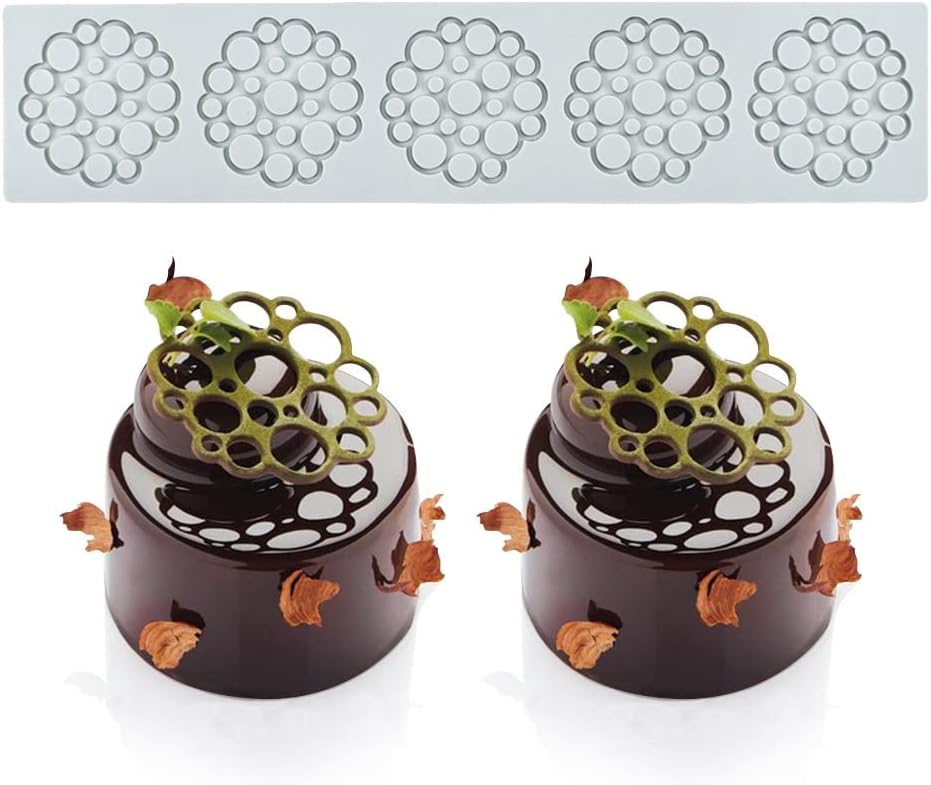 Hollow Leaf Silicone Molds Lover Heart Chocolate Molds Geometry 3D Silicone Mould Chocolate Candy Leaf Mold Sugar Craft Cake Decoration Cupcake Top (A_Flower_11.12 * 2.4 * 0.12inch)