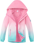 MGEOY Kids Rain Jacket, Waterproof Lightweight Hooded Windbreaker for Boys Girls 4-16Y