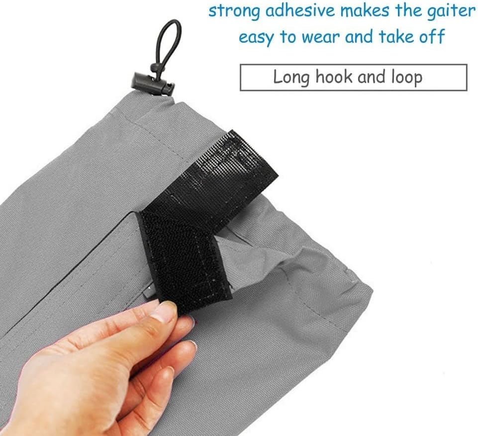 Water Proof Leg Gaiters 1 Pair - 600D Ripstop Oxford Cloth Hiking Boot Covers for Hiking and Snow, Secure Hook and Loop Closure, 17.3inch Length