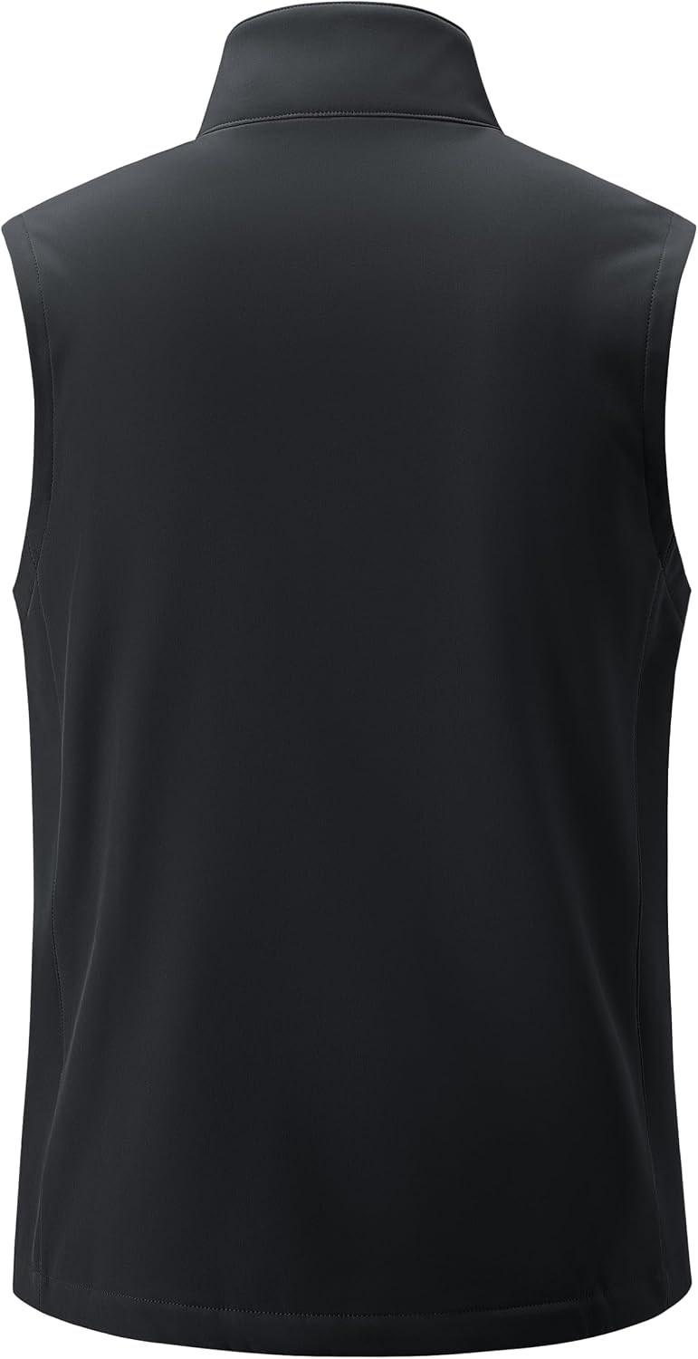 MAGCOMSEN Men's Lightweight Softshell Vest Outerwear Fleece Golf Running