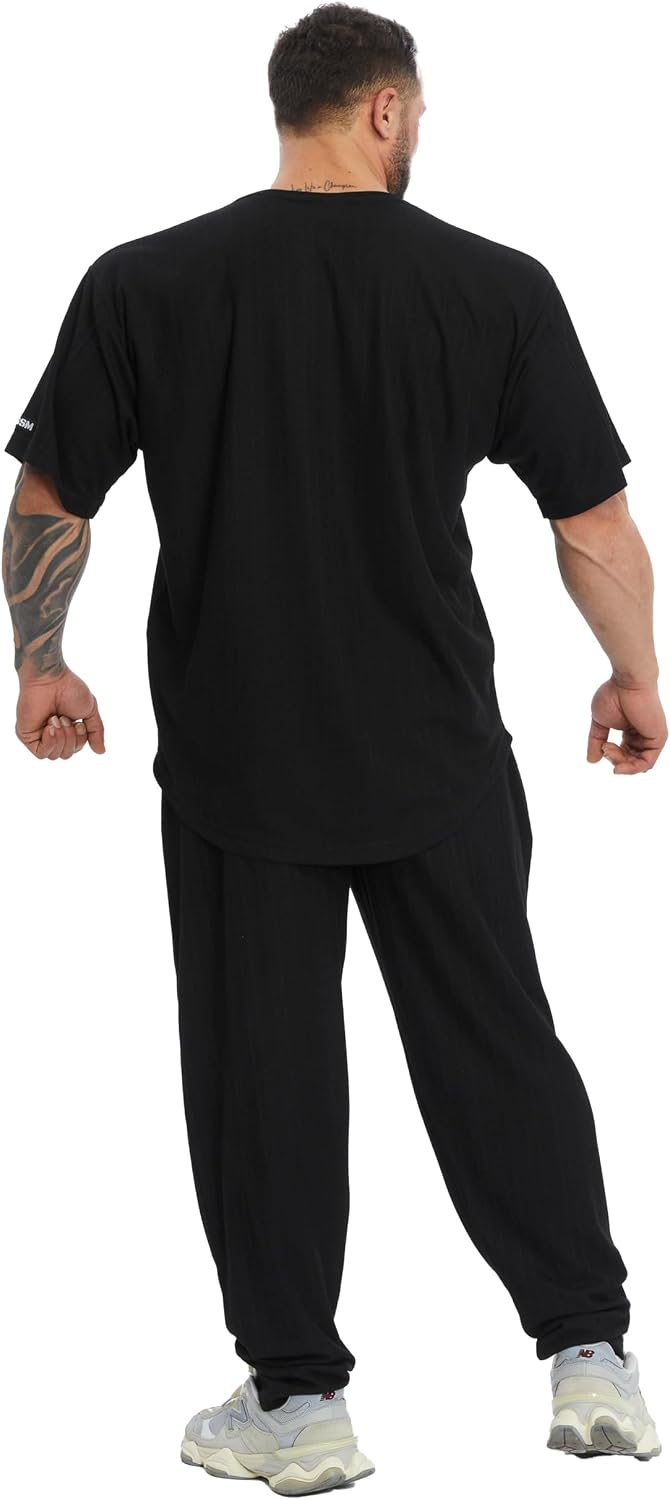 Men's Oversize Gym Fitness and Bodybuilding T-Shirt, Cotton O-Neck Lifestyle Top