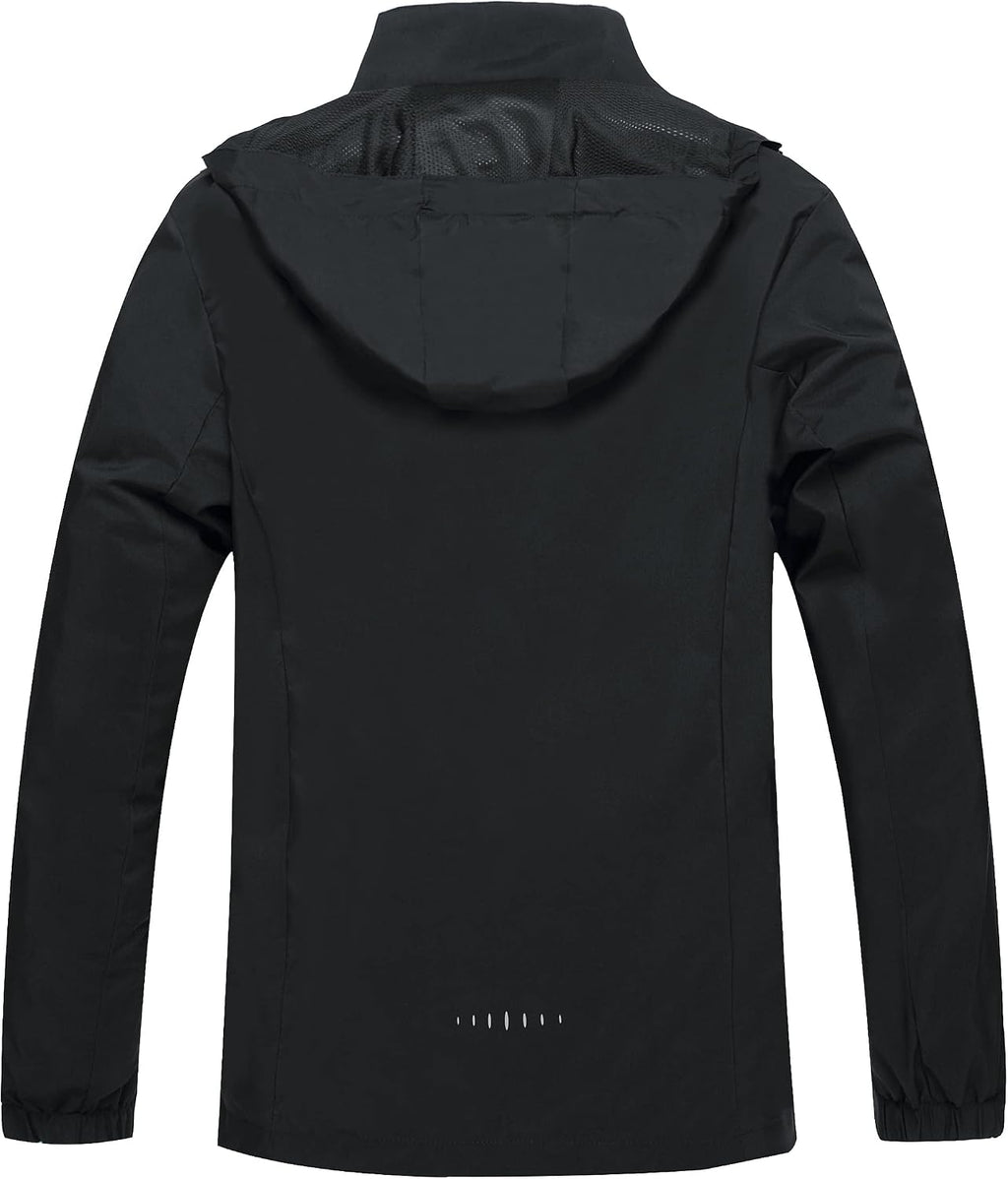 Men's Lightweight Waterproof Rain Jacket,Shell Hooded Outdoor Raincoat Hiking Windbreake jacket