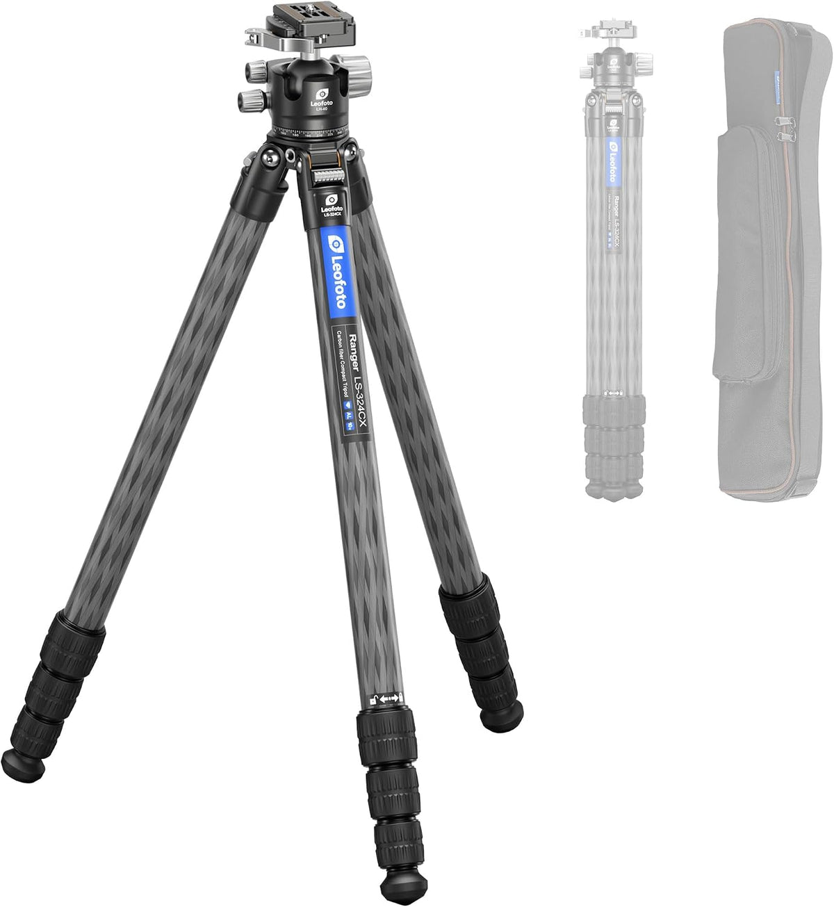 LEOFOTO 71" Carbon Fiber Travel Tripod with 360° Ball Head Set, 4 Leg Sections Lightweight Tripod with Center Column for DSLR Camera, Quick Release Plate, Max Load 15kg/33.07lb (LS Series)