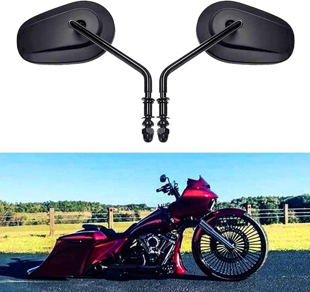 DREAMIZER Sportster Mirrors Compatible with Harley Road King Street Electra Glide Dyna Softail Road Glide Motorcycle Rearview 1982-2026 (Black)