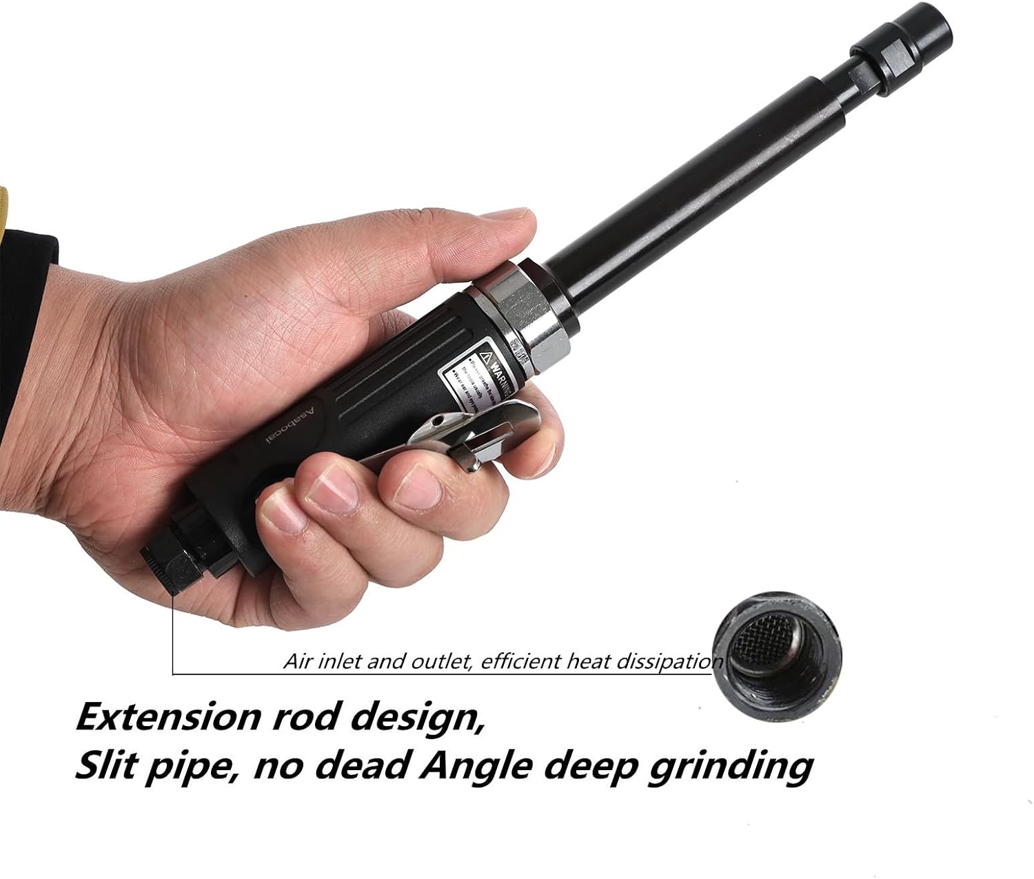 Extra Long Extension 1/4" and 1/8" Straight Air Die Grinder, High Speed Extended Long Shaft Air Die Grinder Tool