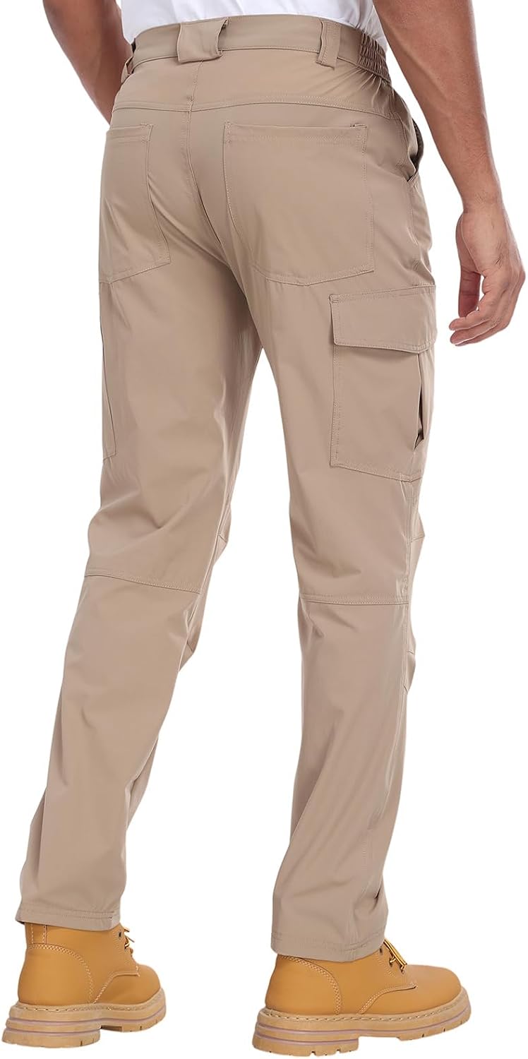 Men's Hiking Cargo Pants Water Resistant Quick Dry Lightweight Pants with 6 Pockets Tactical Work Pants