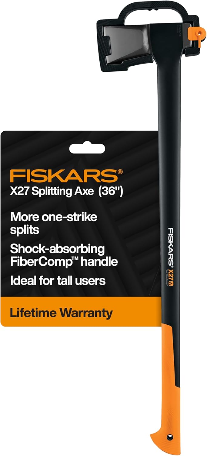 Fiskars X27 Super Splitting Axe 36", for Taller Users on Large Logs