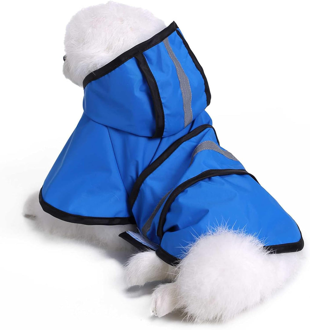 Dog Raincoat Hooded Reflective Waterproof Slicker Poncho