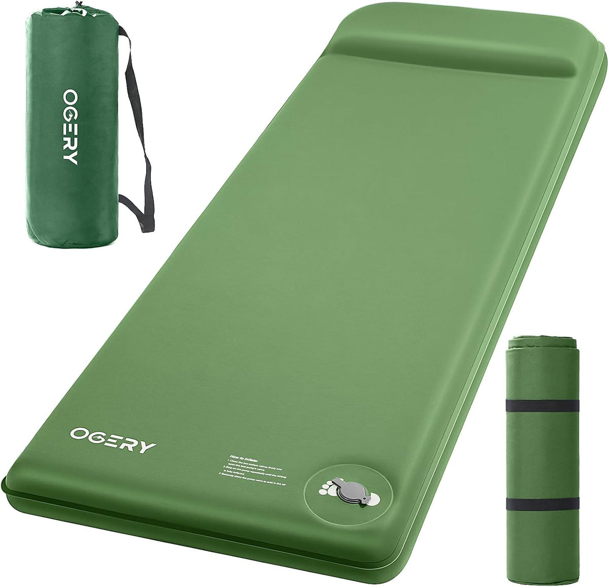 OGERY Self-Inflating Sleeping Pad, 3" Memory Foam Camping Mattress
