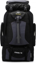 Lawaia 70L Hiking Backpack Large Camping Pack Backpacking Bag Rucking Backpacks Outdoor Trekking Travel Rucksack for Men Women-Black