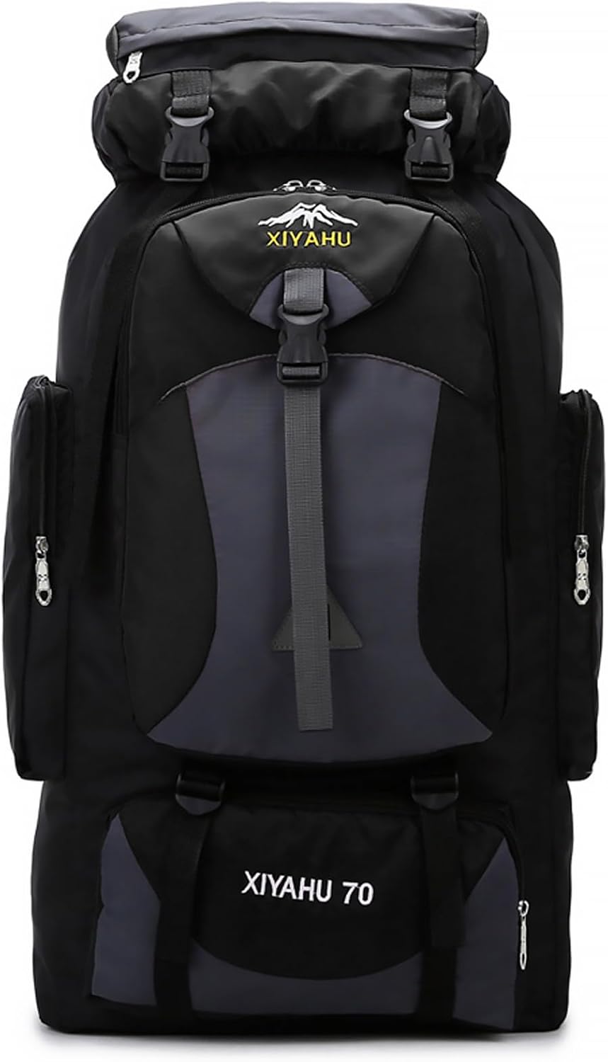 Lawaia 70L Hiking Backpack Large Camping Pack Backpacking Bag Rucking Backpacks Outdoor Trekking Travel Rucksack for Men Women-Black