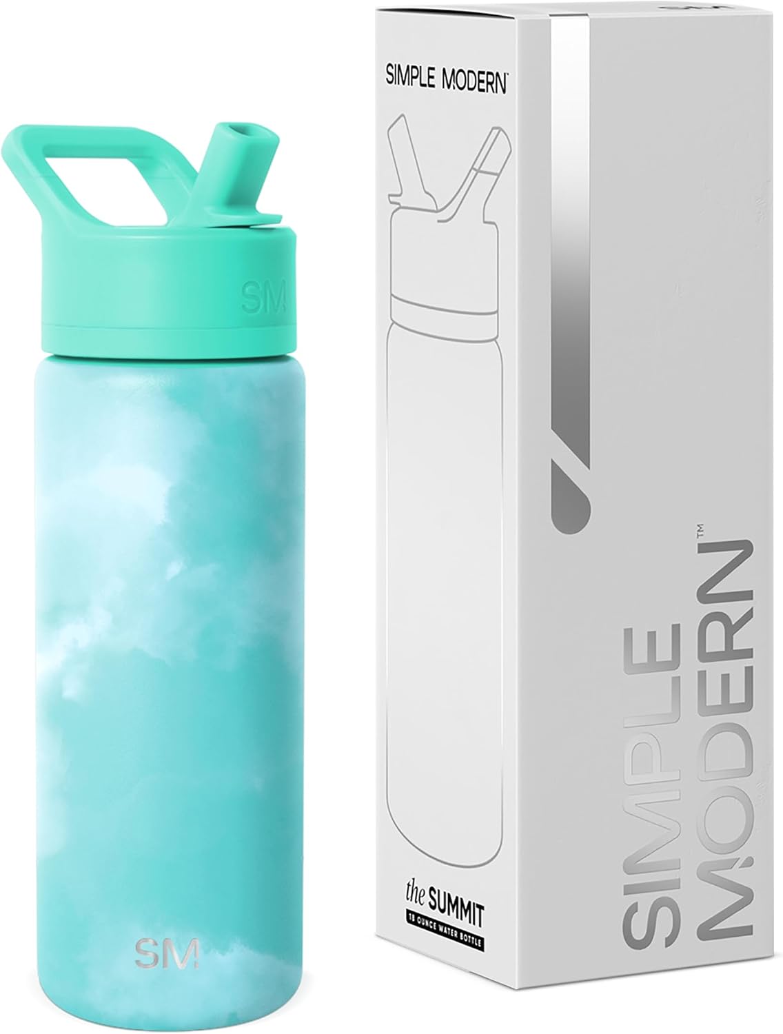Simple Modern Insulated Water Bottle with Straw | 22oz | Black