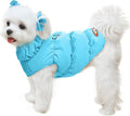 ABRRLO Winter Warm Dog Jacket for Small Medium Dogs Cat Cold Weather Coats with Harness Paded Dogs Fleece Vest Waterproof Windproof Dog Snow Jacket Pet Puppy Clothes (Blue,L)