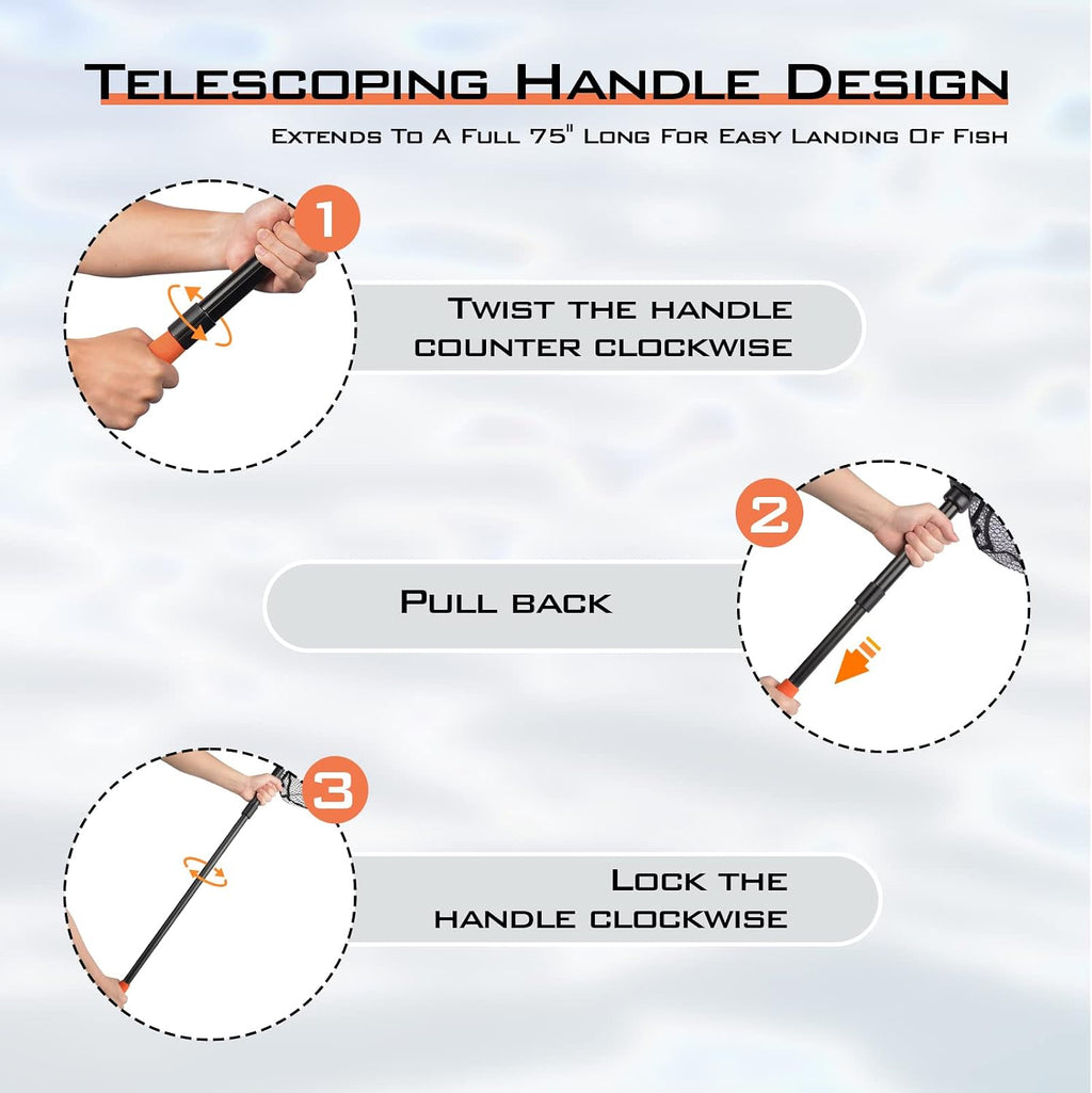 KastKing Brutus Fishing Landing Net with Extendable Handle