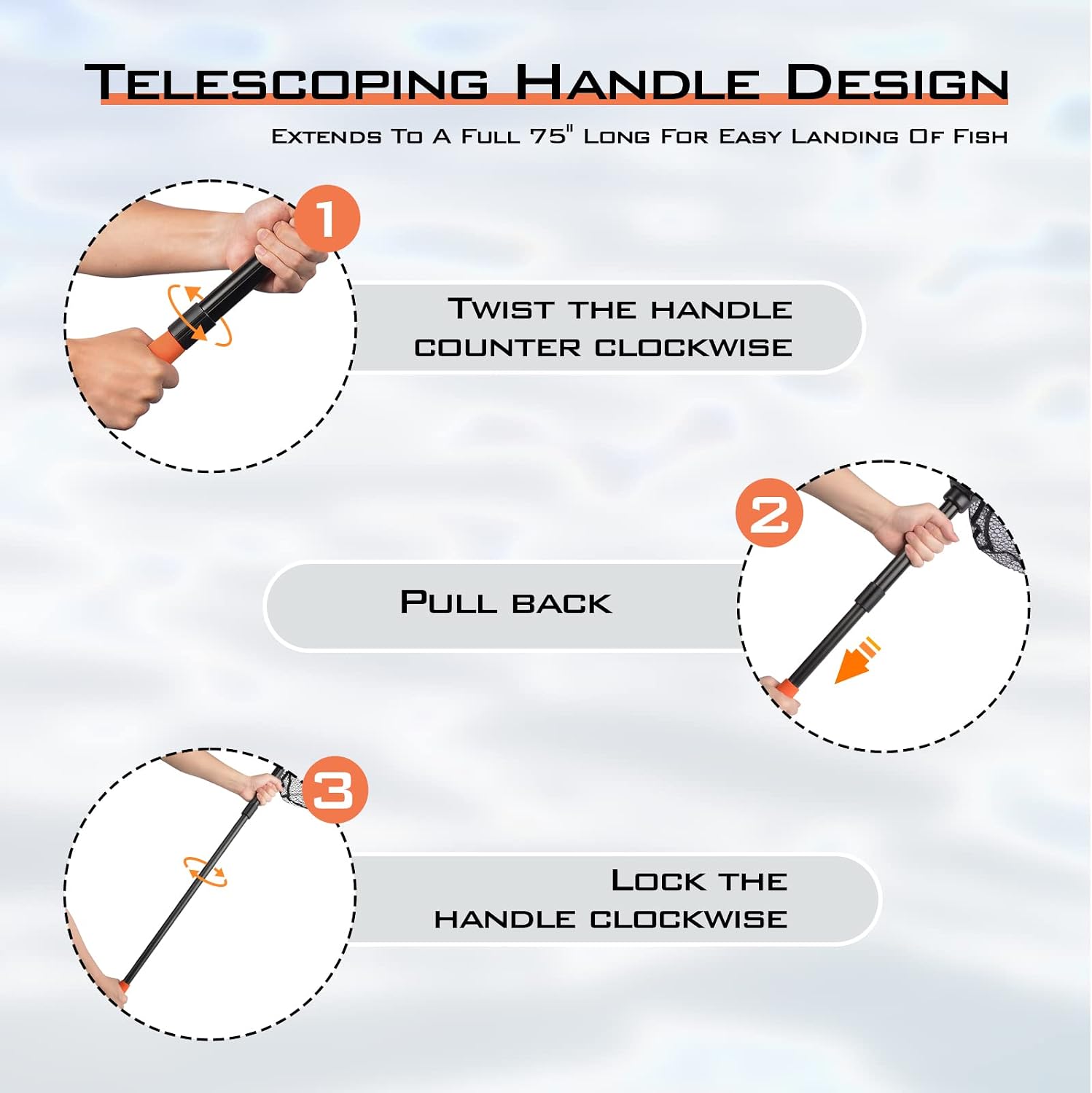 KastKing Brutus Fishing Landing Net with Extendable Handle