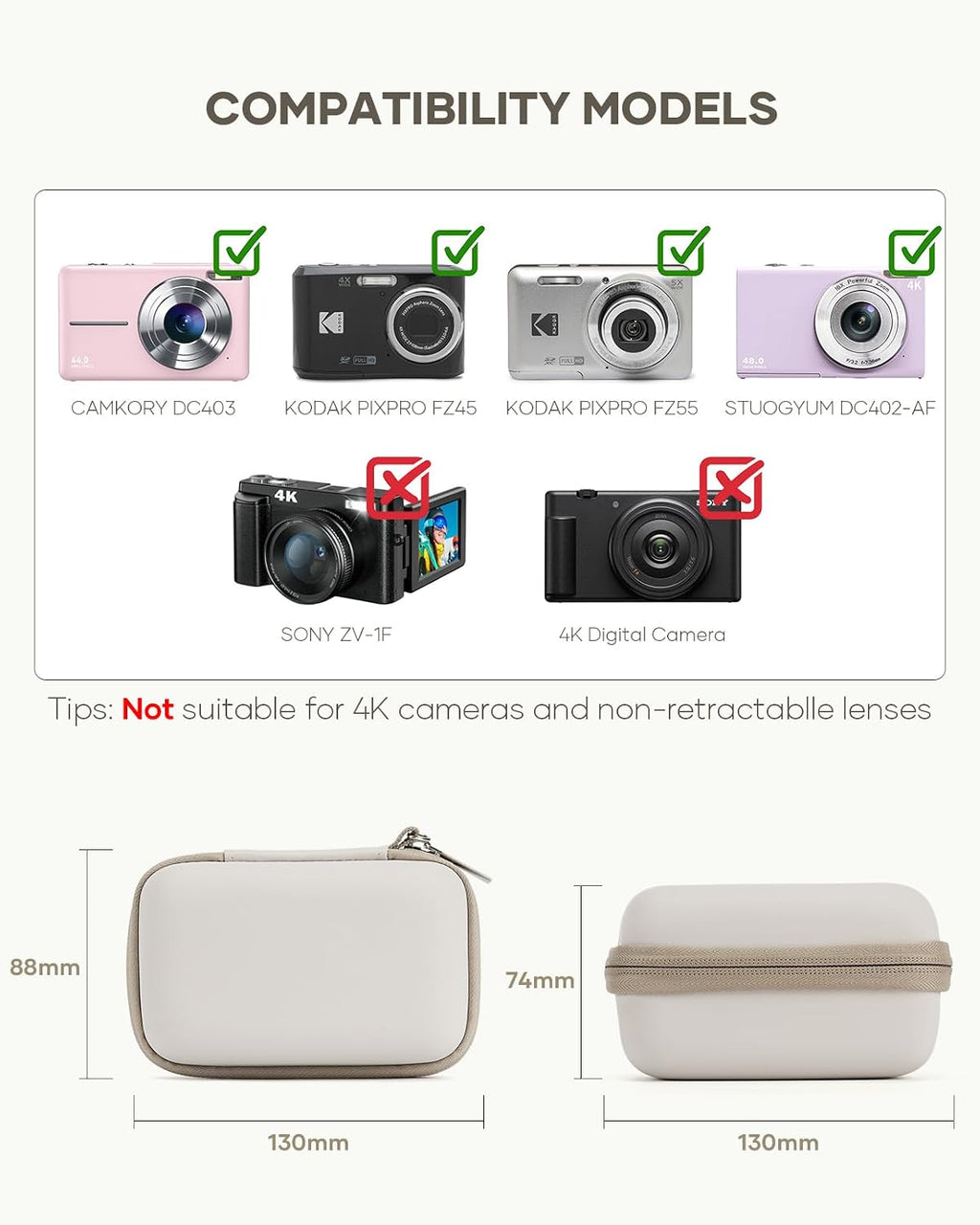 Digital Camera Travel Case Fit for KODAK PIXPRO FZ45 FZ55 CAMKORY