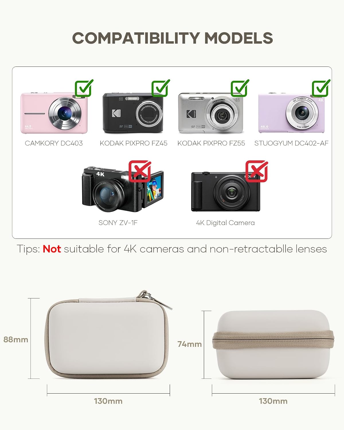 Digital Camera Travel Case Fit for KODAK PIXPRO FZ45 FZ55 CAMKORY
