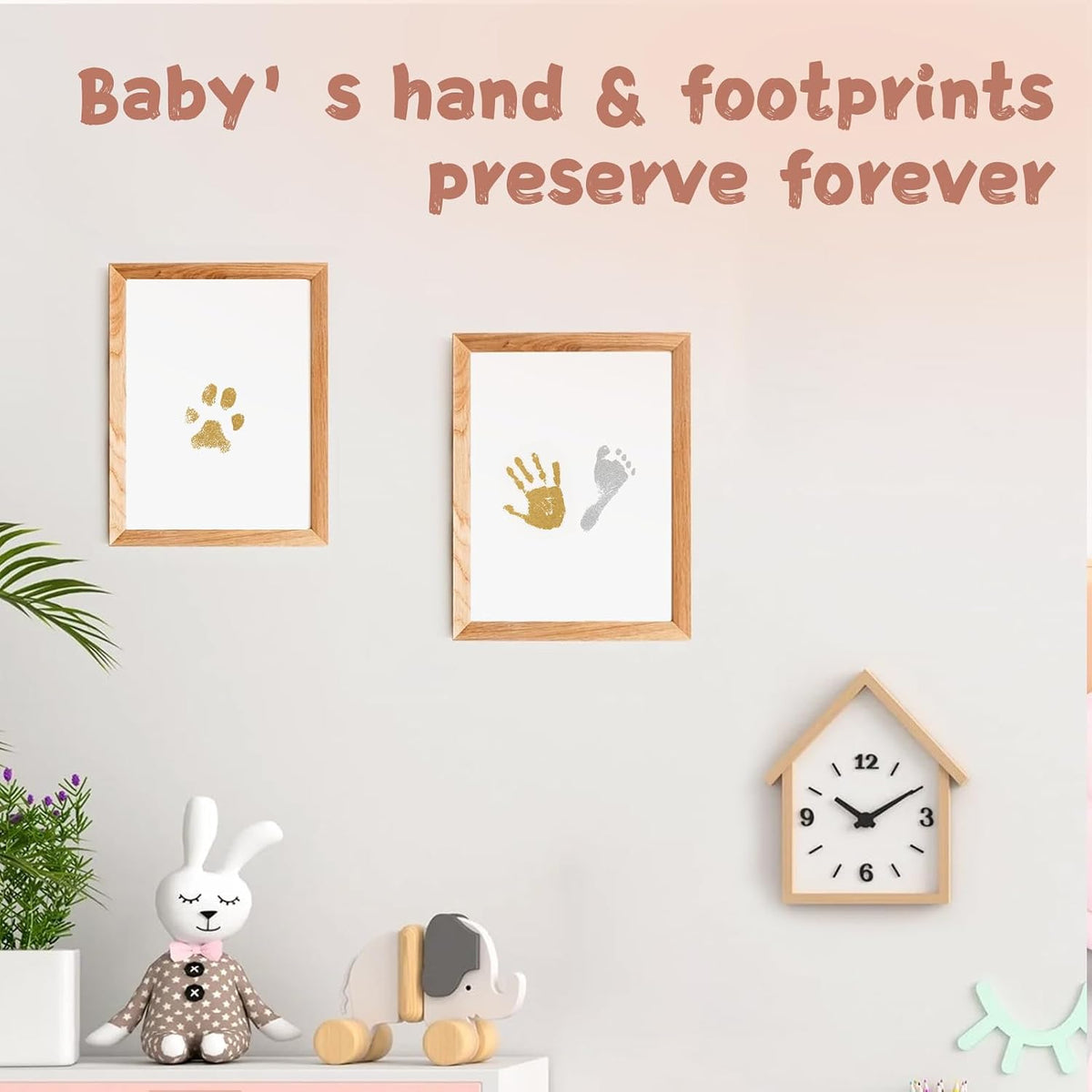 Inkless Baby Hand and Footprint Kit,Clean-Touch Ink Pads