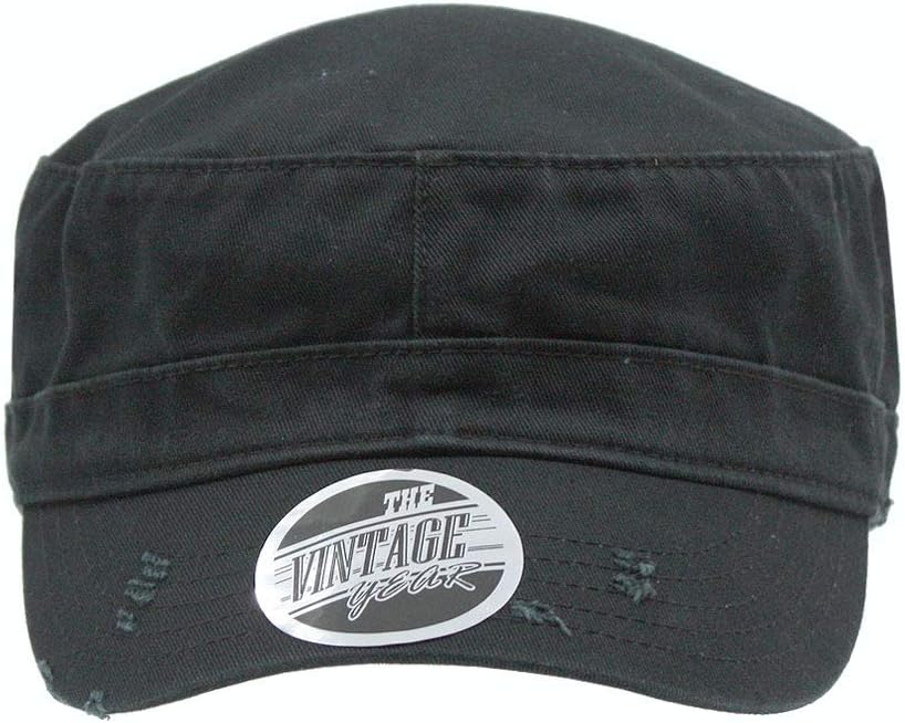 The Vintage Year Washed Cotton Distressed Cadet Hat - Tactical Military Baseball Cap for Men & Women, Outdoor Casual Wear