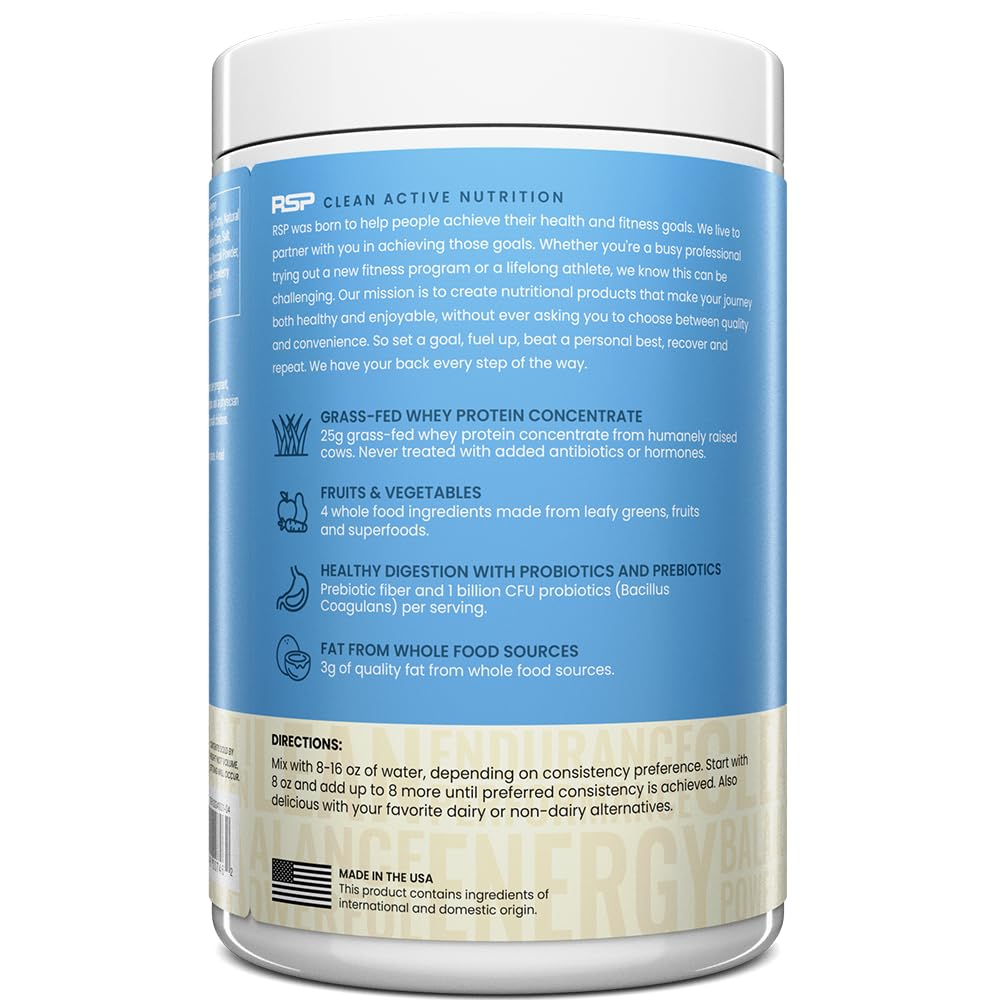 TrueFit Grass-Fed Whey Protein Powder with Fiber for Meal Replacement Shake
