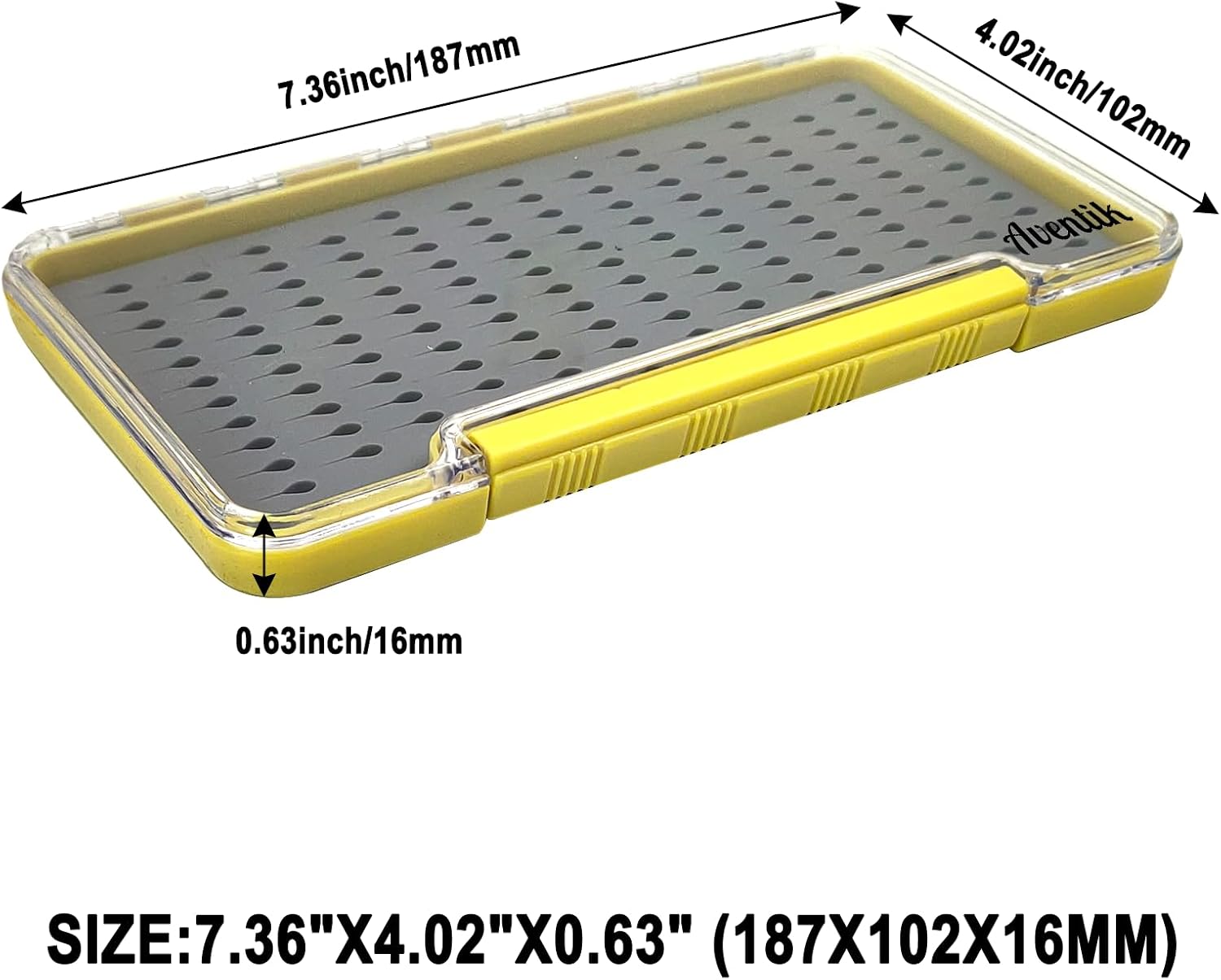 Aventik Silicone Fly Boxes Super Slim Waterproof Best Pocket Sizes Fly Fishing Storage 7.36"X4.02"X0.63"/5.39"X3.74" X0.63'(2pc-g048lt)
