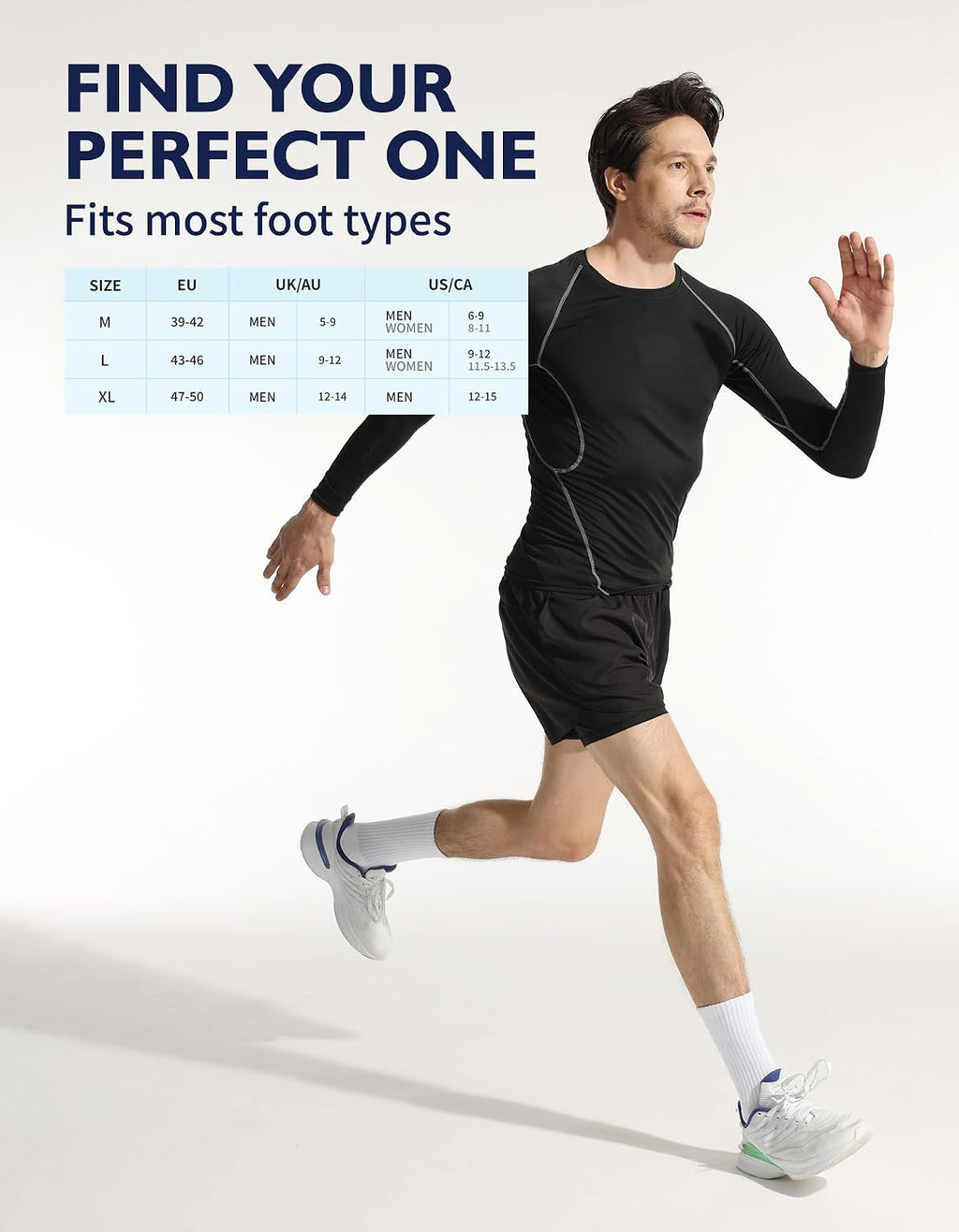 CLOSEMATE Mens Athletic Crew Socks Moisture Wicking Cushioned 6 Pairs