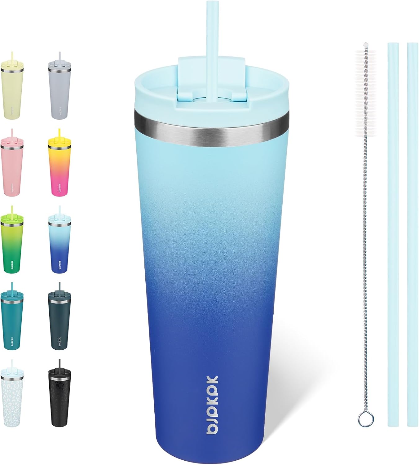 BJPKPK 26 oz Coffee Tumbler with Straw, Insulated Stainless Steel Cup