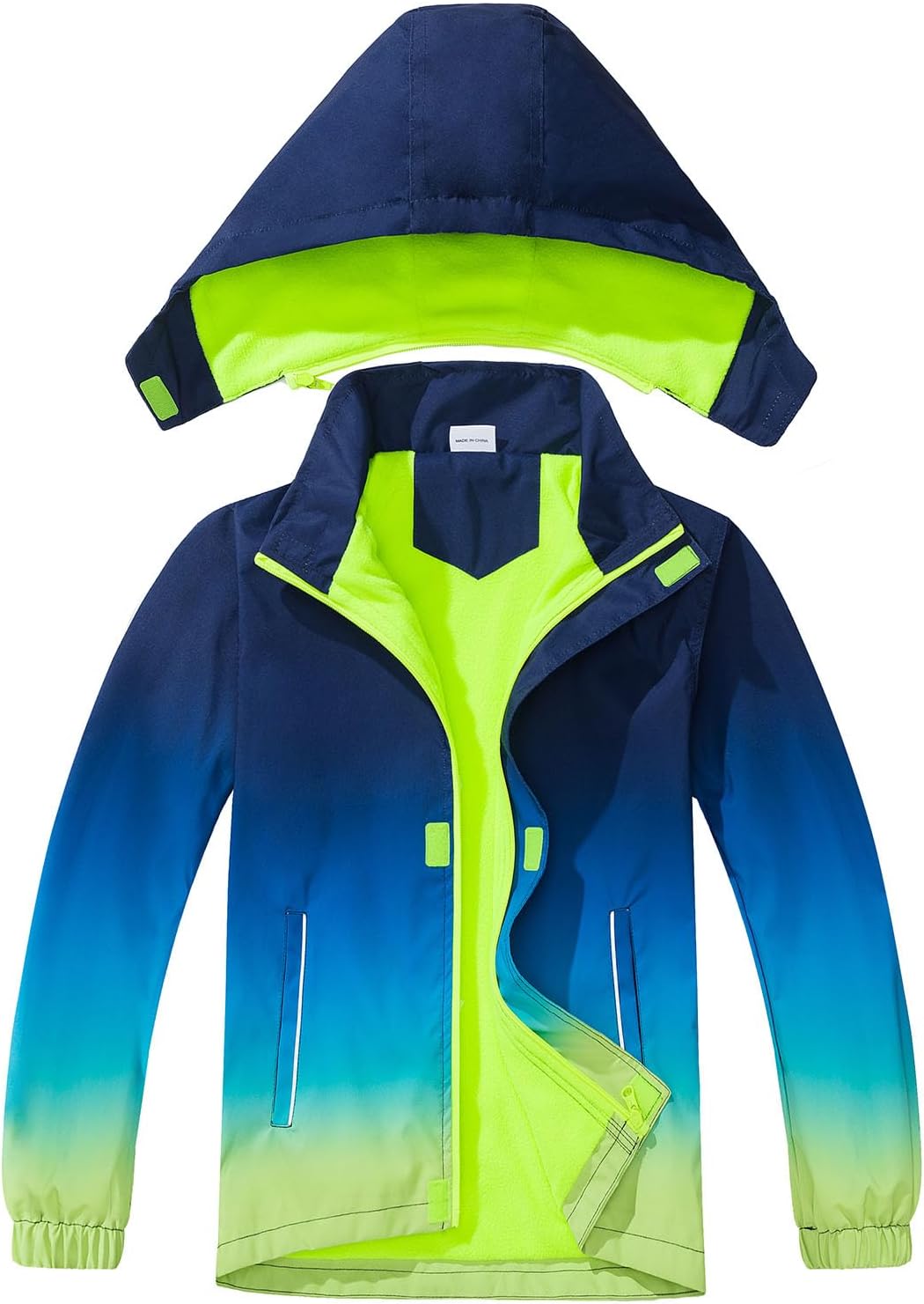 MGEOY Kids Rain Jacket, Waterproof Lightweight Hooded Windbreaker for Boys Girls 4-16Y