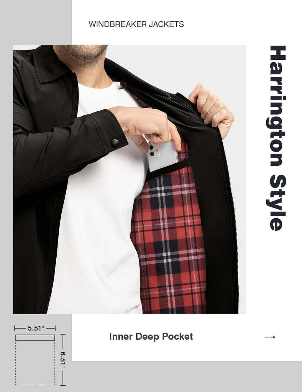 TBMPOY Mens Lightweight Jackets Light Windbreaker Full Zip Casual Work Jacket Golf Business Fall Track Coat with Pockets